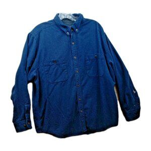 Vintage Faded Glory Mens XL 46-48 Distress Chambray Denim Button Down  Workshirt
